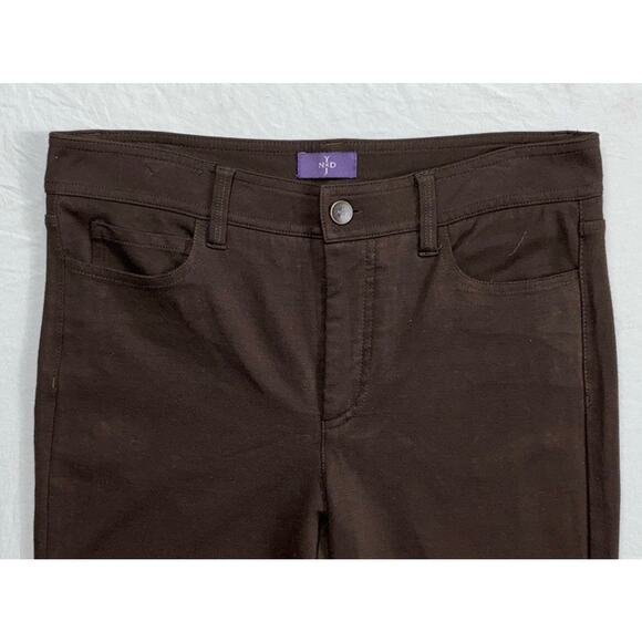 NYDJ Lift/Tuck 'Skinny' 5-Pocket Jean Style Ponte Knit Pants. Brown, Women's 6P. - Picture 6 of 9